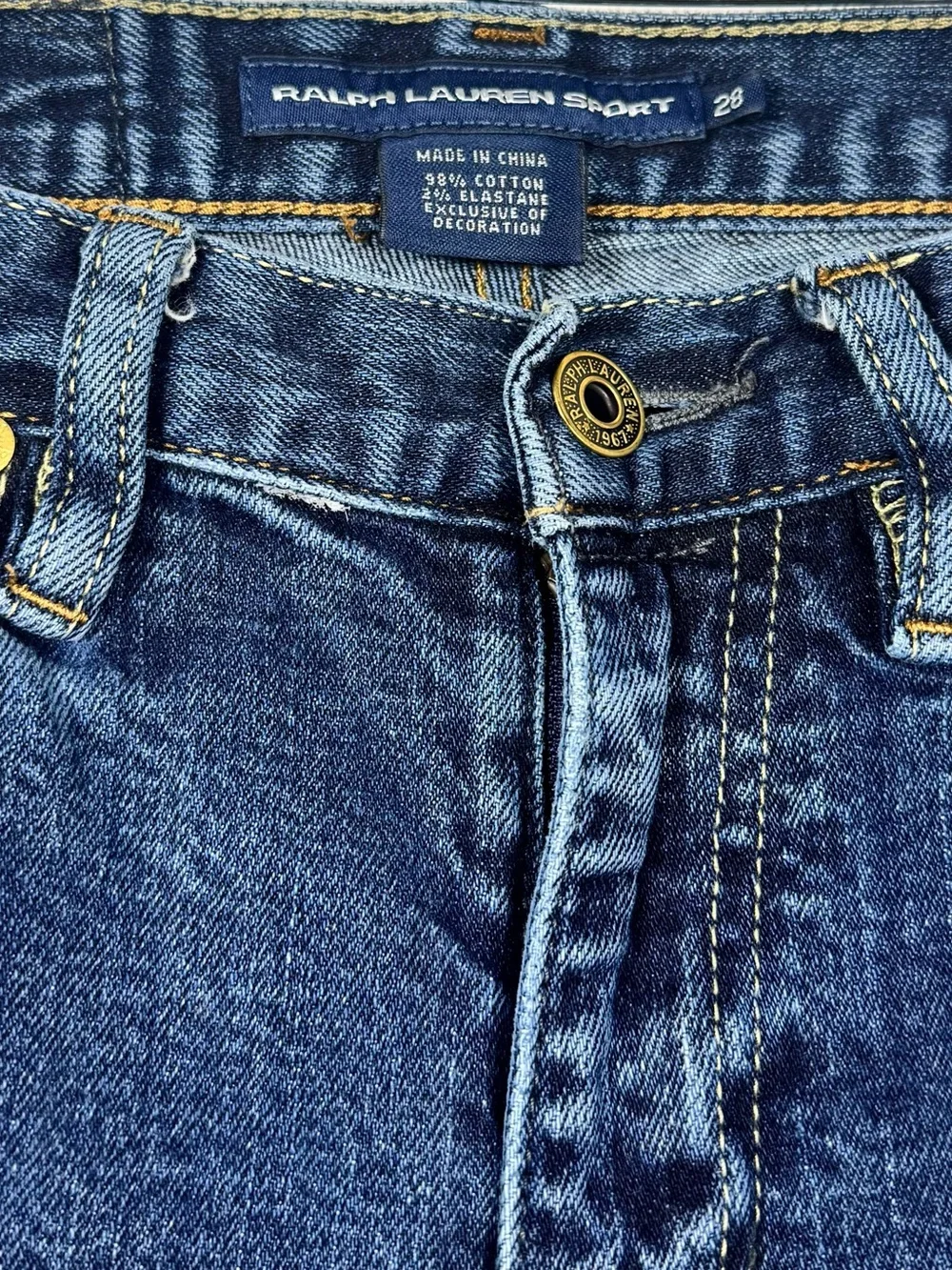 RALPH LAUREN Sport BLUE LABEL CHALLENGE CUP Embroidered Pocket Jeans Women’s 28